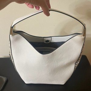 Alfani light weight white handbag with silver trimming